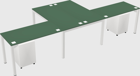 Shared l-shaped desk