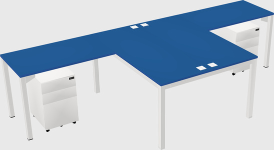 Shared l-shaped desk