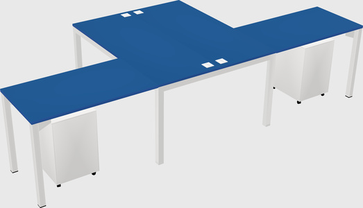 Shared l-shaped desk