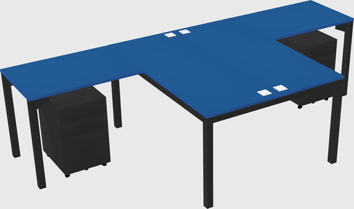Shared l-shaped desk