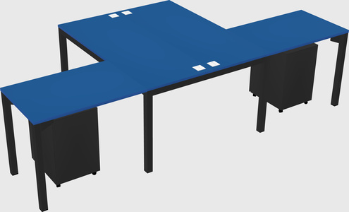 Shared l-shaped desk