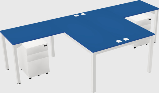 Shared l-shaped desk