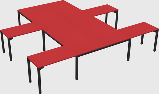 Shared l-shaped desk