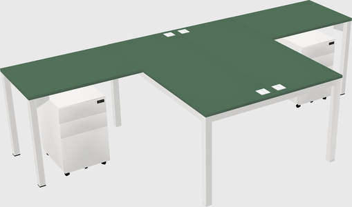 Shared l-shaped desk