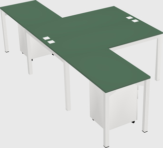 Shared l-shaped desk