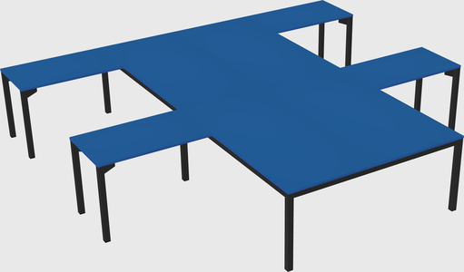 Shared l-shaped desk