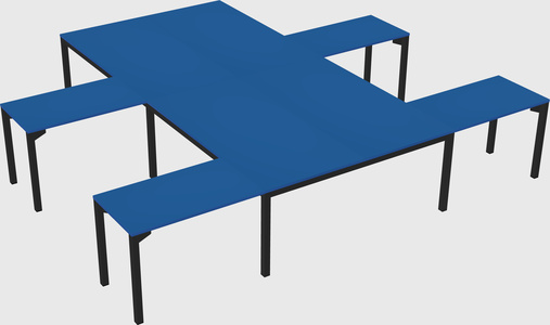 Shared l-shaped desk