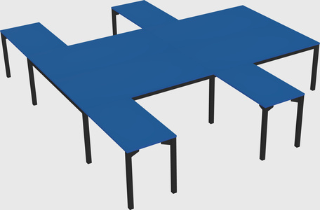 Shared l-shaped desk