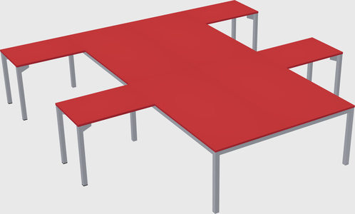 Shared l-shaped desk