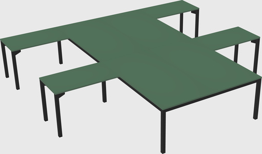 Shared l-shaped desk