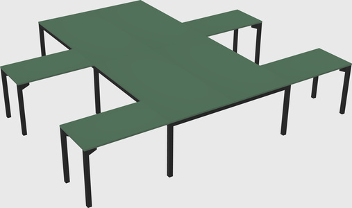 Shared l-shaped desk