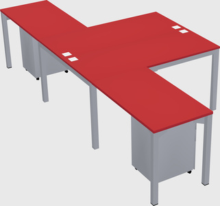 Shared l-shaped desk