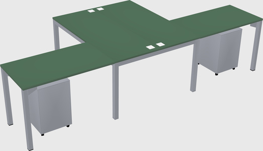 Shared l-shaped desk