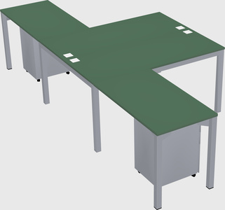 Shared l-shaped desk