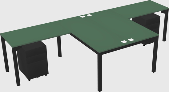 Shared l-shaped desk