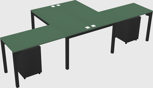 Shared l-shaped desk