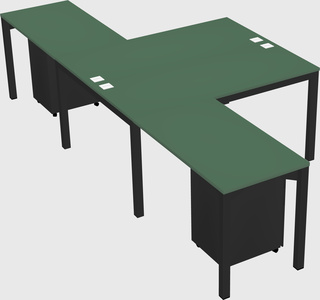 Shared l-shaped desk