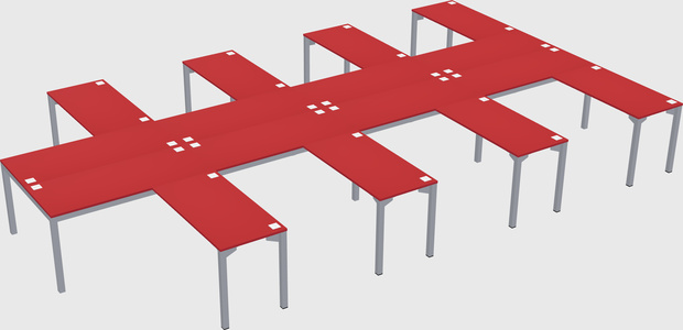 Shared l-shaped desk