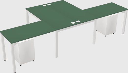 Shared l-shaped desk