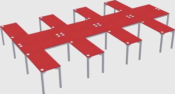 Shared l-shaped desk