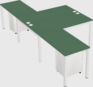 Shared l-shaped desk