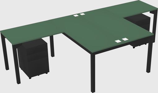 Shared l-shaped desk