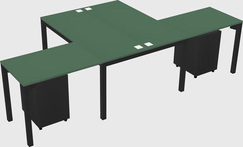 Shared l-shaped desk