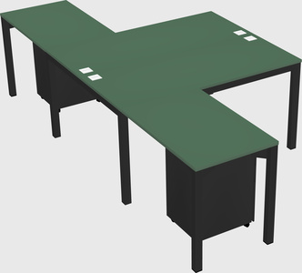 Shared l-shaped desk