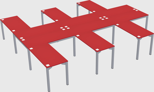 Shared l-shaped desk
