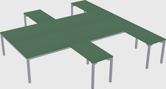 Shared l-shaped desk