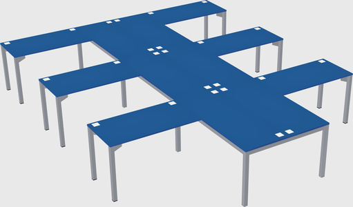 Shared l-shaped desk