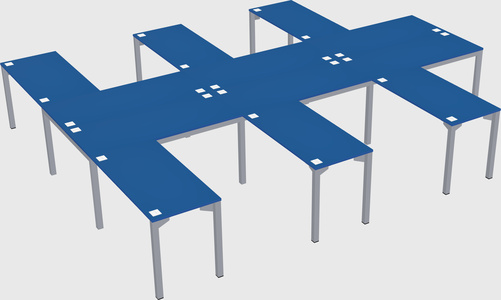 Shared l-shaped desk