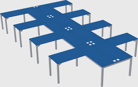 Shared l-shaped desk