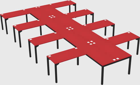 Shared l-shaped desk