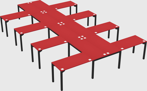 Shared l-shaped desk