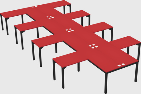 Shared l-shaped desk