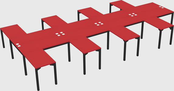 Shared l-shaped desk