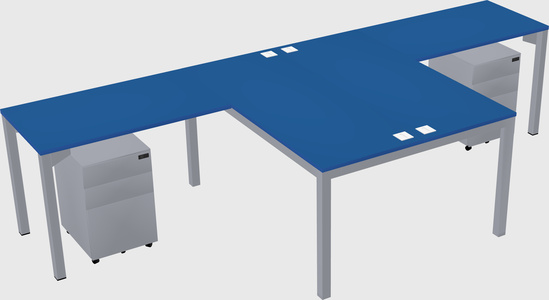 Shared l-shaped desk