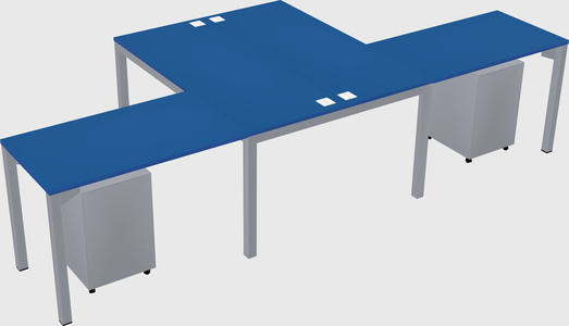 Shared l-shaped desk
