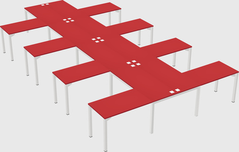 Shared l-shaped desk