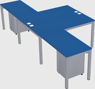 Shared l-shaped desk