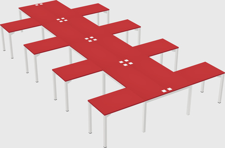 Shared l-shaped desk