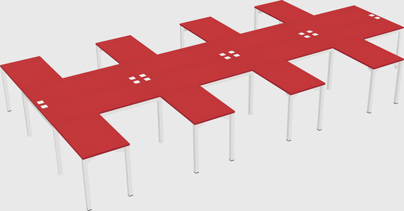 Shared l-shaped desk