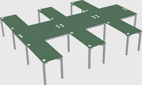Shared l-shaped desk