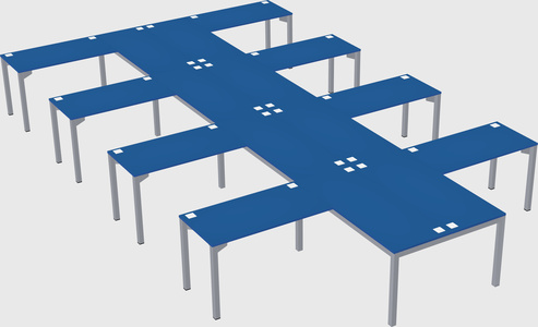 Shared l-shaped desk
