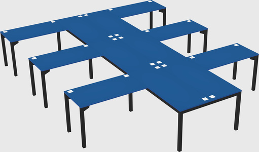Shared l-shaped desk