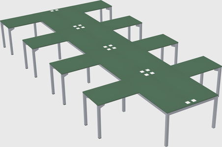 Shared l-shaped desk