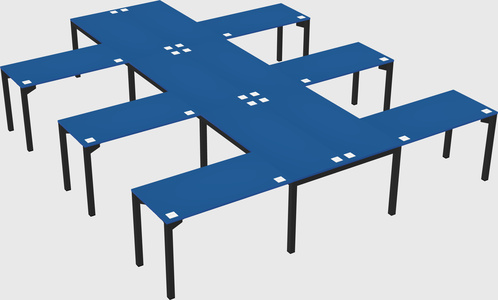 Shared l-shaped desk