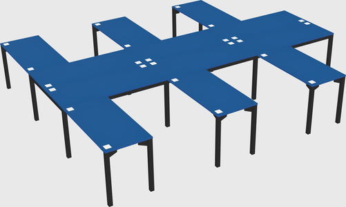 Shared l-shaped desk