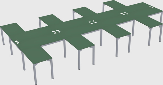 Shared l-shaped desk